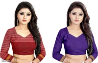 Srivali Womens Fashion Cotton Silk Saree&nbsp;&nbsp;(Pack of 2, Multicolor) - P-6682093, 9886446
