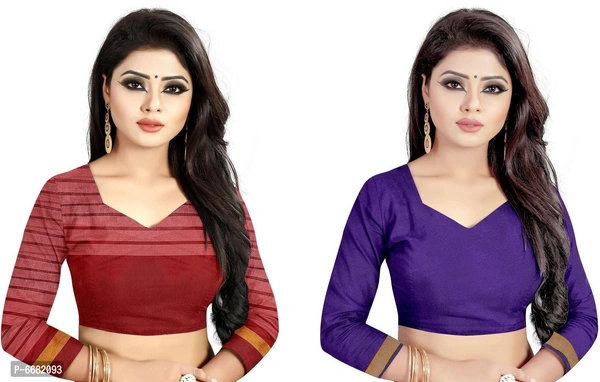 Srivali Womens Fashion Cotton Silk Saree&nbsp;&nbsp;(Pack of 2, Multicolor) - P-6682093, 9886446