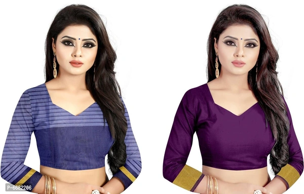 Fashion Cotton Silk Saree For Womens(Pack of 2, Multicolor) - P-6682206, 9886446