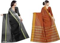 Srivali Womens Fashion Cotton Silk Saree&nbsp;&nbsp;(Pack of 2, Multicolor) - P-6682098, 9886446