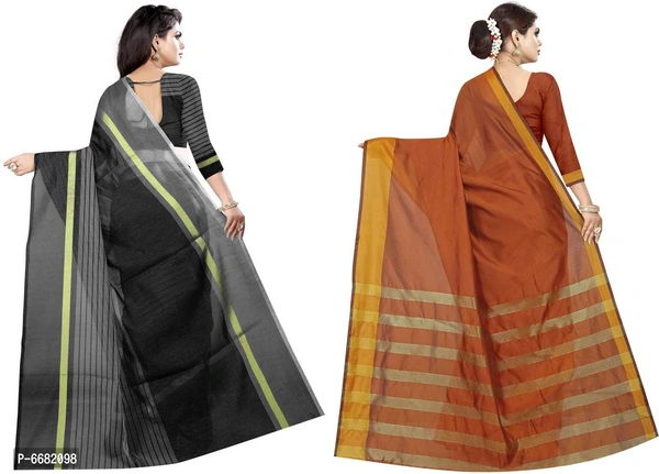 Srivali Womens Fashion Cotton Silk Saree&nbsp;&nbsp;(Pack of 2, Multicolor) - P-6682098, 9886446