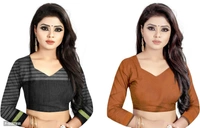 Srivali Womens Fashion Cotton Silk Saree&nbsp;&nbsp;(Pack of 2, Multicolor) - P-6682098, 9886446