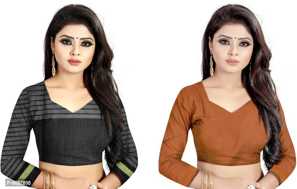 Srivali Womens Fashion Cotton Silk Saree&nbsp;&nbsp;(Pack of 2, Multicolor) - P-6682098, 9886446