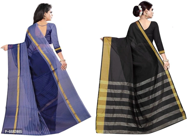 Srivali Womens Fashion Cotton Silk Saree&nbsp;&nbsp;(Pack of 2, Multicolor) - P-6682085, 9886446