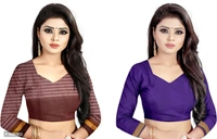 Srivali Womens Fashion Cotton Silk Saree&nbsp;&nbsp;(Pack of 2, Multicolor) - P-6682053, 9886446