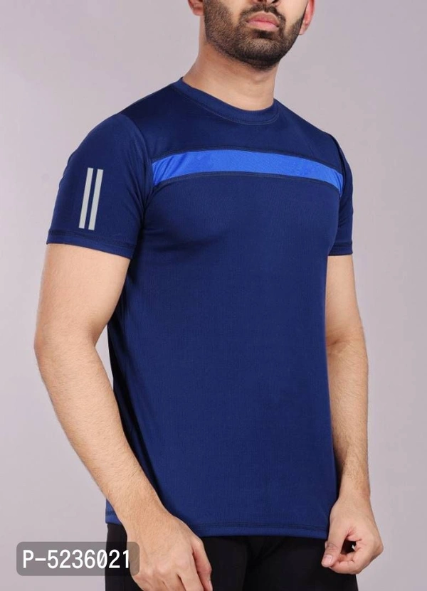 Polyester Sports TShirt Navy Blue - P-5236021, 9886446, M