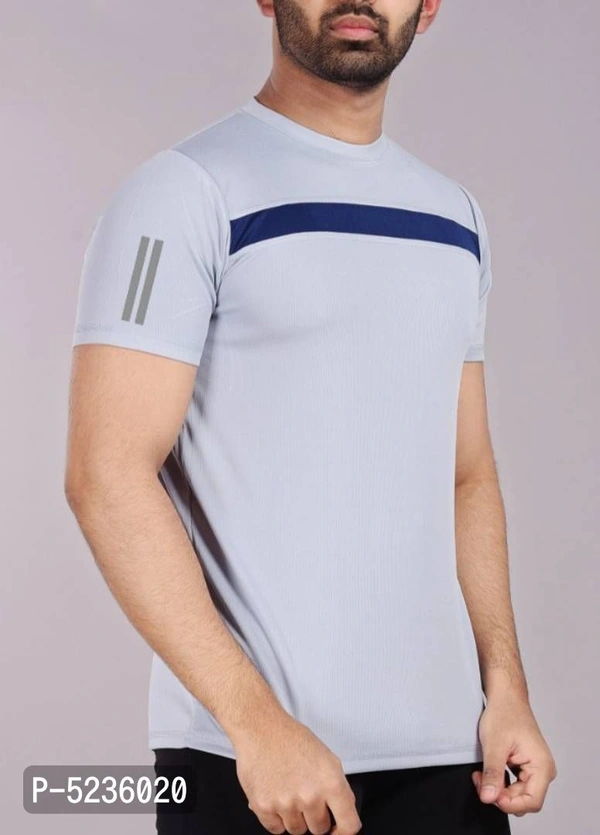 Polyester Sports TShirt Light Grey - P-5236020, 9886446, M