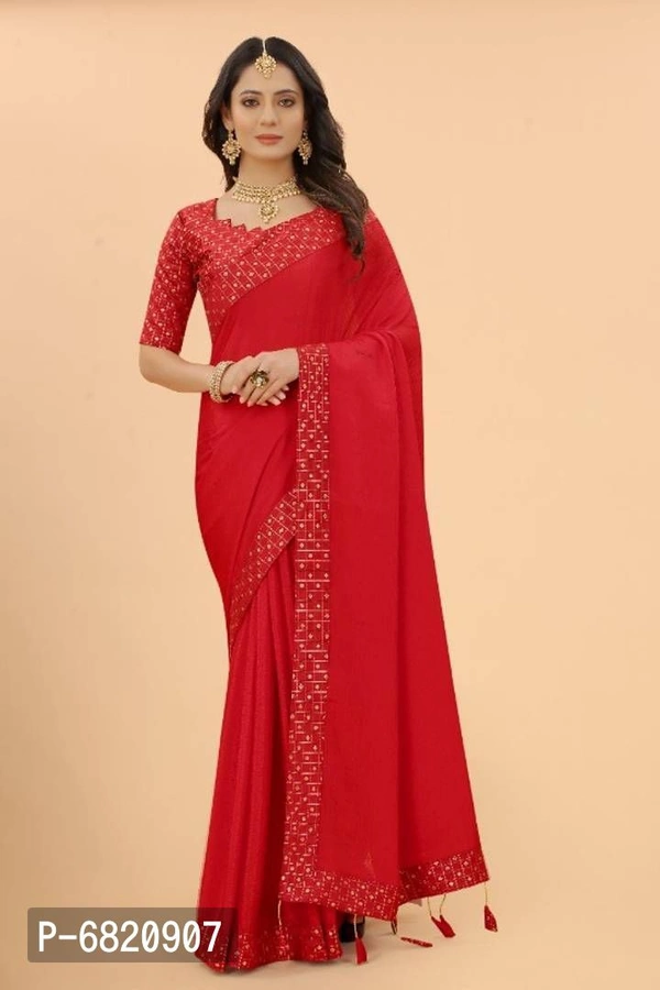 Elegant Art Silk Saree With Blouse Piece For Women - P-6820907, 9886446, Red