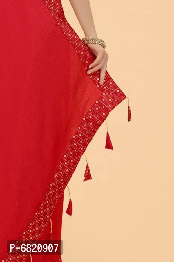 Elegant Art Silk Saree With Blouse Piece For Women - P-6820907, 9886446, Red