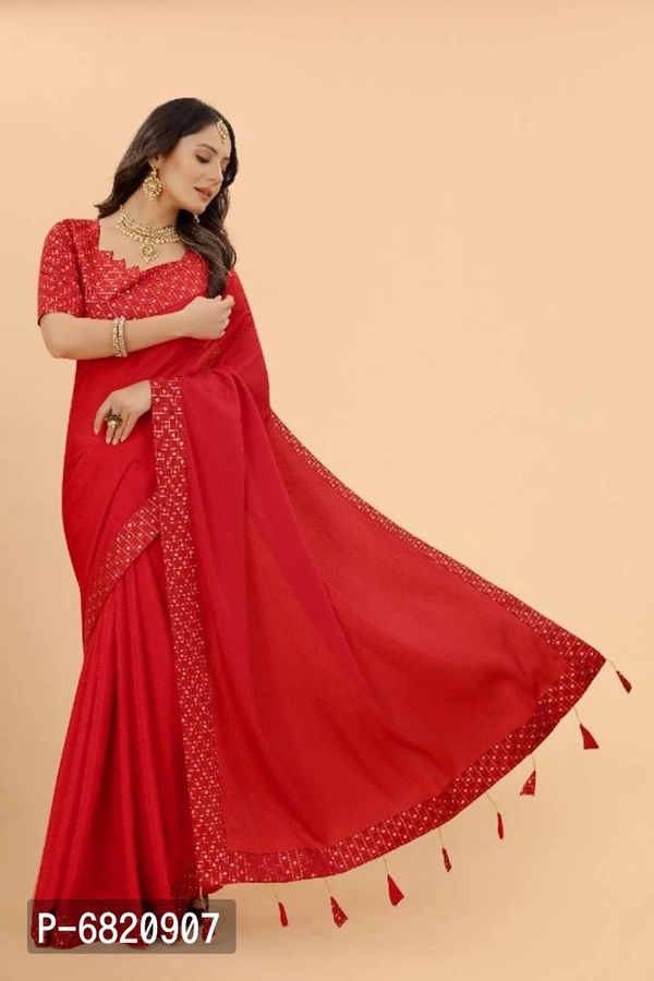 Elegant Art Silk Saree With Blouse Piece For Women - P-6820907, 9886446, Red