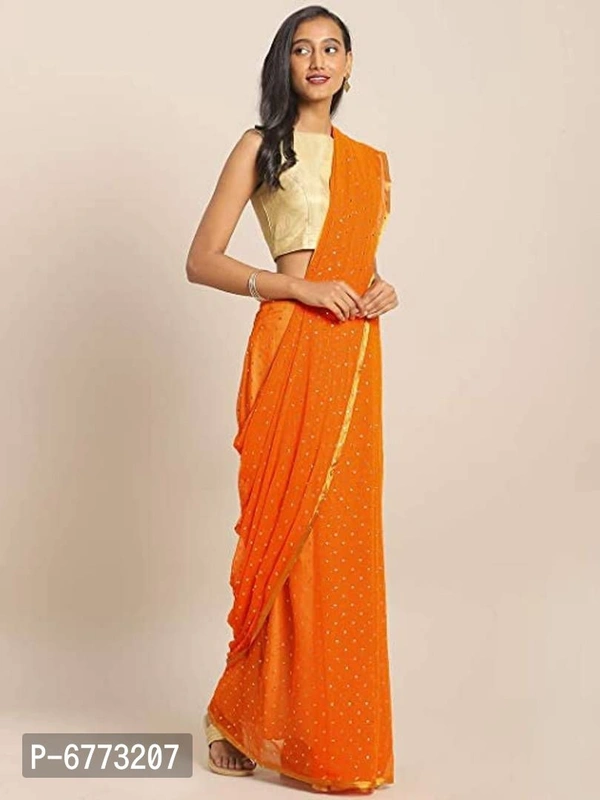 Elegant Chiffon Sarees With Blouse Piece For Women - P-6773207, 9886446, Orange