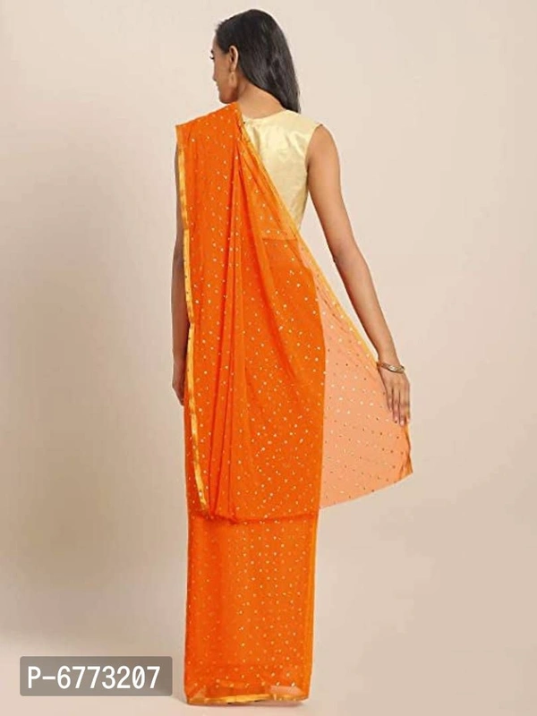 Elegant Chiffon Sarees With Blouse Piece For Women - P-6773207, 9886446, Orange