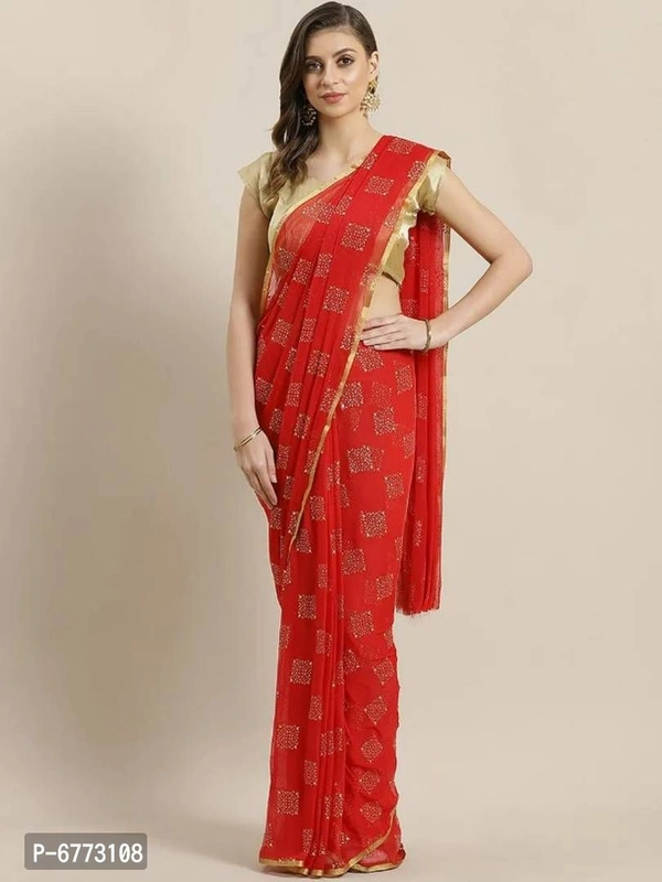 Elegant Chiffon Sarees With Blouse Piece For Women - P-6773108, 9886446