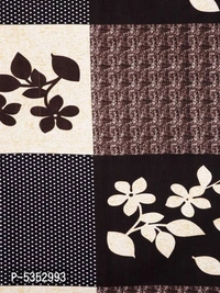 Beautiful Brown Microfiber Floral Double Bedsheet With Pillow Covers - P-5352992, 9886446