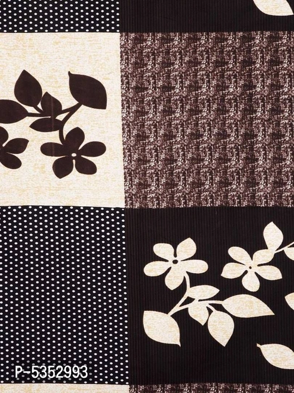 Beautiful Brown Microfiber Floral Double Bedsheet With Pillow Covers - P-5352992, 9886446