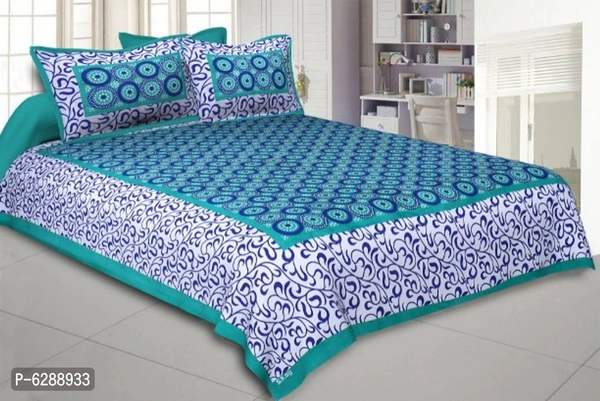 King Size Pure Cotton Double Bedspread BedSheet Bed Cover With Pillow Covers - P-6288933, 9886446