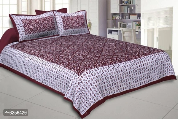 Cotton Printed Double Bedsheet with Pillow Covers - P-6256430, 9886446