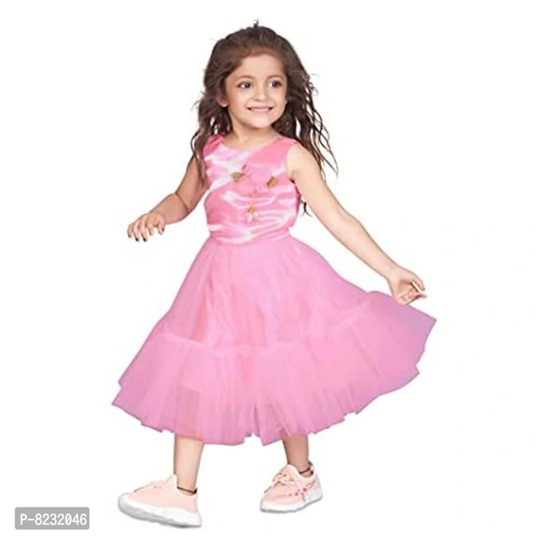Fashion Dream Baby Girl?۪s Ruffle Hem Flower Applique Party Dress/Frock - P-8232046, 9886446, 5-6years