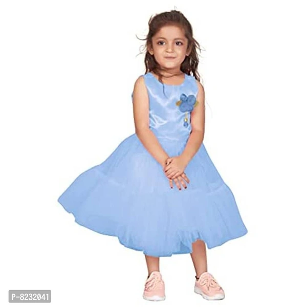 Fashion Dream Baby Girl?۪s Ruffle Hem Flower Applique Party Dress/Frock - P-8232041, 9886446, 7 years-8,Years