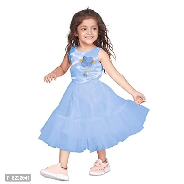 Fashion Dream Baby Girl?۪s Ruffle Hem Flower Applique Party Dress/Frock - P-8232041, 9886446, 7 years-8,Years
