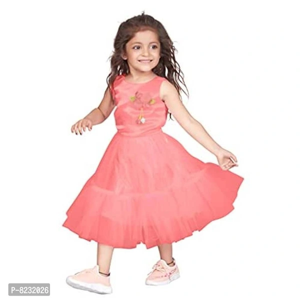 Fashion Dream Baby Girl?۪s Ruffle Hem Flower Applique Party Dress/Frock - P-8232026, 9886446, 5-6years