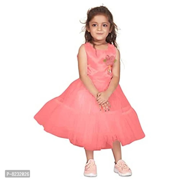 Fashion Dream Baby Girl?۪s Ruffle Hem Flower Applique Party Dress/Frock - P-8232026, 9886446, 5-6years