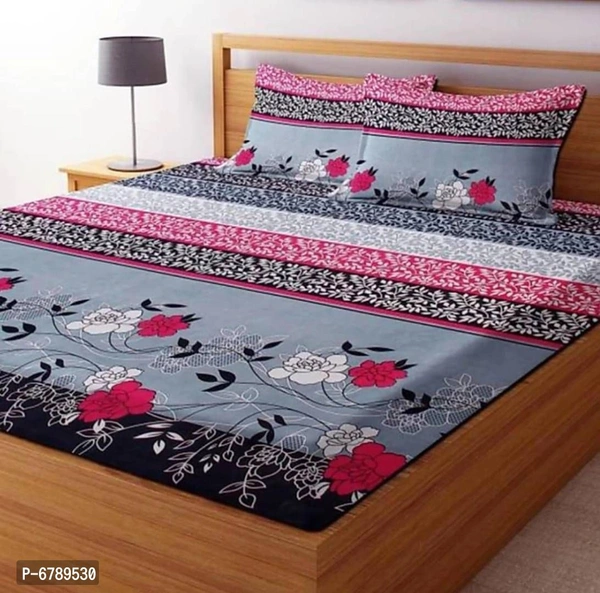 Stylish Fancy Polycotton 3d Printed Multicoloured Double Bedsheet - P-6789530, 9886446