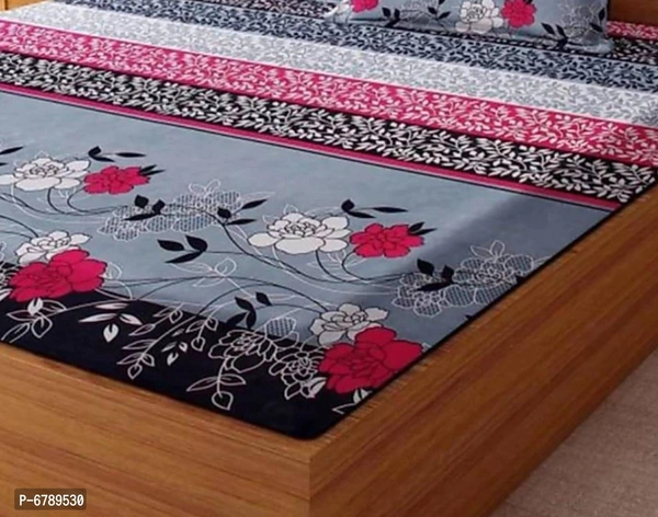 Stylish Fancy Polycotton 3d Printed Multicoloured Double Bedsheet - P-6789530, 9886446