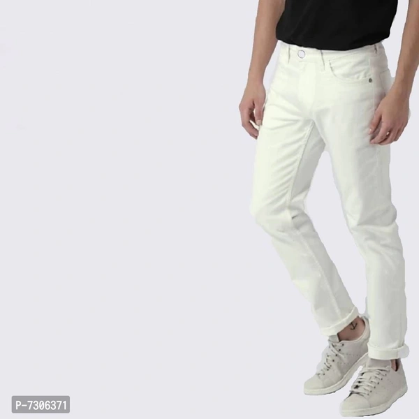 Stylish Fancy White Solid Denim Jeans For Men - P-7306371, 9886446, 36