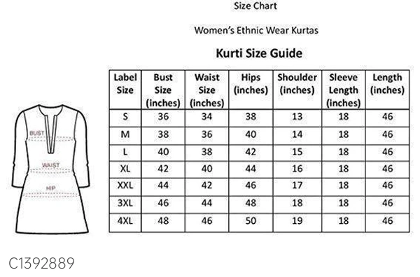 Product Name: Beautiful Digital Printed American Crepe Calf Length Kurtis Buy 1 Get 1 Free*Details:* - 9886446, L