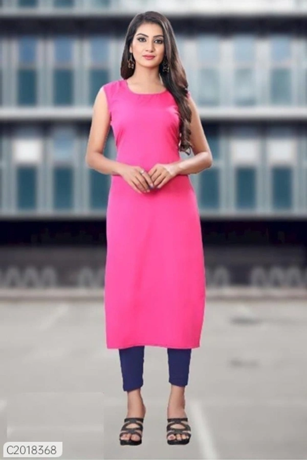 Trendy Printed American Creape Casual Kurtis With Jacket - 9886446, M