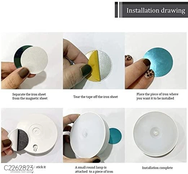 Wireless Wall Light-Motion Sensor Light, USB Charging LED Nightlight, Wireless Sensor Wall Light for Hallway, Wardrobe, Basement with Strong Magnetism and Touch Sensor - 9886446, C2262823