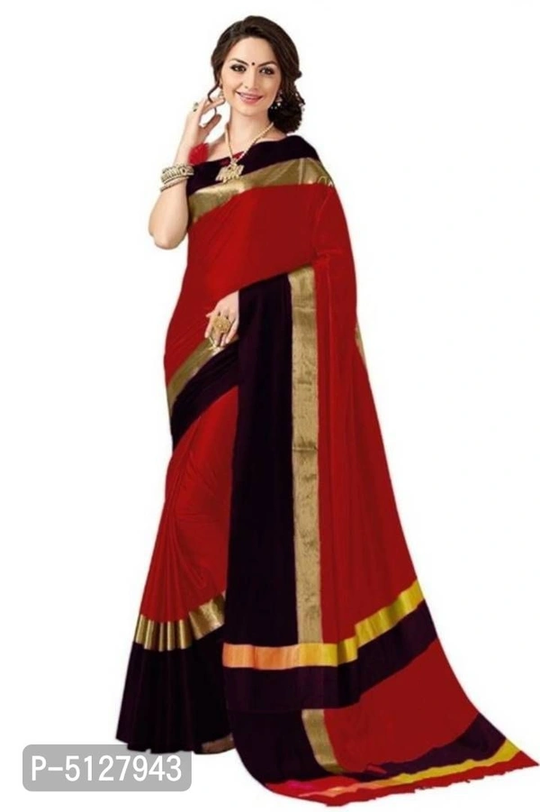 Womens Cotton Silk Saree with Blouse Piece - P-5127943, 9886446