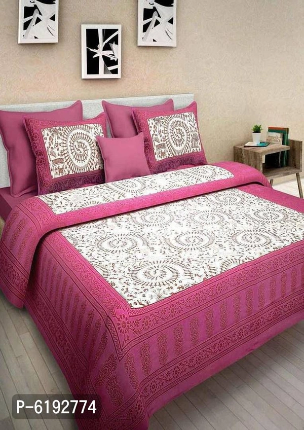 Beautiful Cotton Printed Bedsheet With Two Pillow Covers - P-6192774, 9886446, Free Size