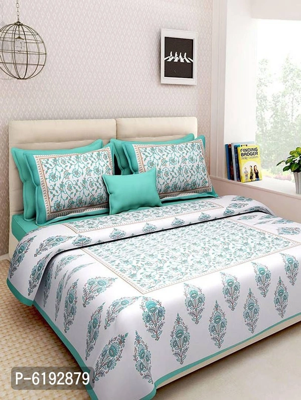 Beautiful Cotton Printed Bedsheet With Two Pillow Covers - P-6192879, 9886446, Free Size