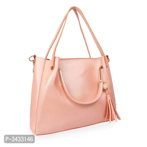 Womens Peach Faux Leather Solid ( 4 Pcs. Combo) Handbag - P-3433146, 9886446