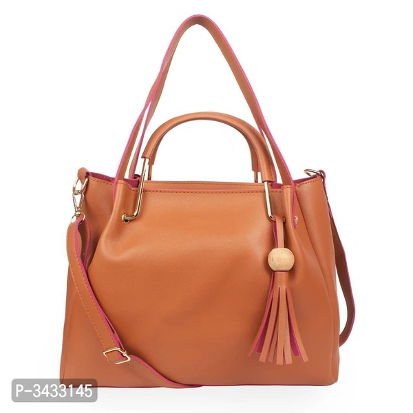 Women's Brown Faux Leather Solid ( 4 Pcs. Combo) Handbag - P-3433145, 9886446
