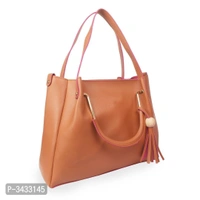 Women's Brown Faux Leather Solid ( 4 Pcs. Combo) Handbag - P-3433145, 9886446