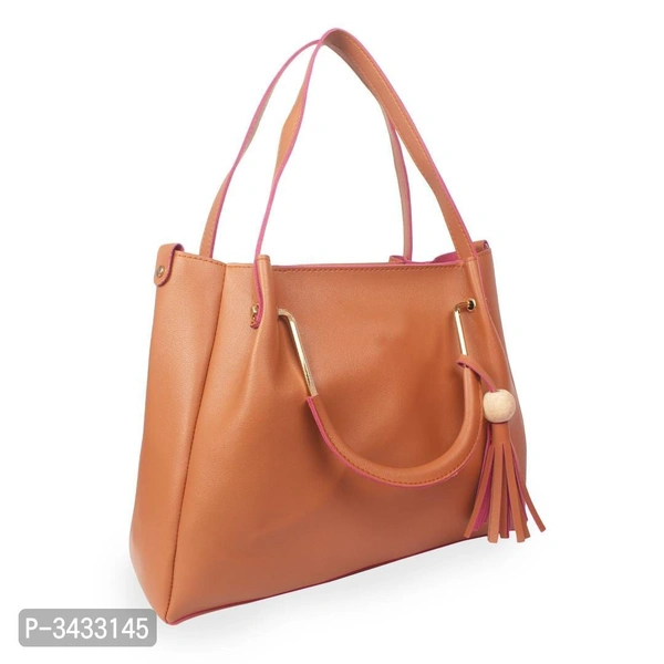 Women's Brown Faux Leather Solid ( 4 Pcs. Combo) Handbag - P-3433145, 9886446