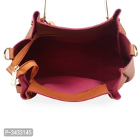 Women's Brown Faux Leather Solid ( 4 Pcs. Combo) Handbag - P-3433145, 9886446