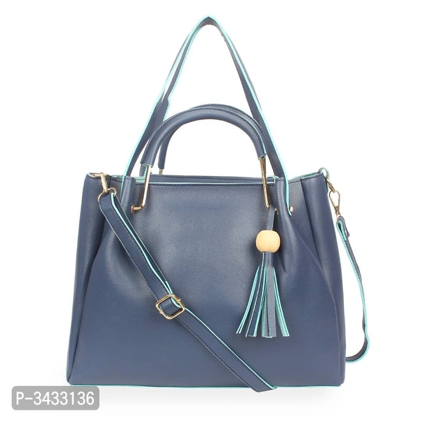 Women's Blue Faux Leather Solid ( 4 Pcs. Combo) Handbag - P-3433136, 9886446