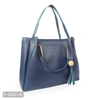 Women's Blue Faux Leather Solid ( 4 Pcs. Combo) Handbag - P-3433136, 9886446