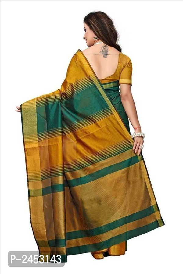 Stylish Multicolored Cotton Saree With Blouse Piece - 9886446, P-2453143