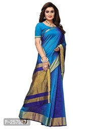 Stylish Cotton Silk Saree With Blouse Piece - P-2579871, 9886446