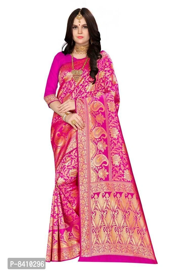 Beautiful Banarasi Silk Woven Design Saree with Blouse piece - P-8410296, 9886446