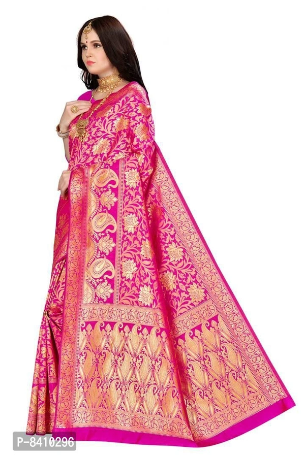 Beautiful Banarasi Silk Woven Design Saree with Blouse piece - P-8410296, 9886446