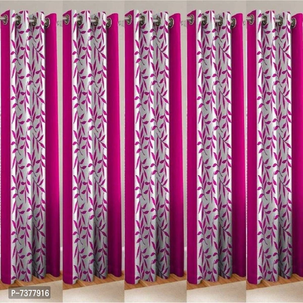 Stylish Fancy Polyester Eyelet Fitting Curtains Set Of 5 - P-7377916, 9886446