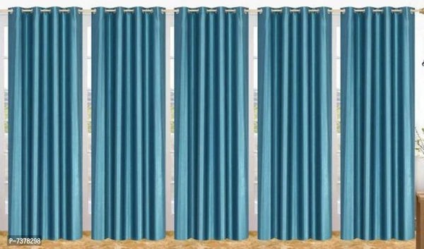 Stylish Fancy Polyester Eyelet Fitting Curtains Set Of 5 - 9886446, P-7378298