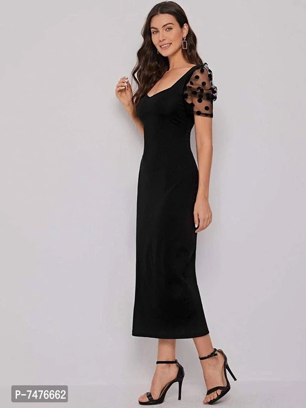 Stylish Fancy Cotton Blend Half Puff Sleeve Dresses For Women - P-7476662, 9886446, S