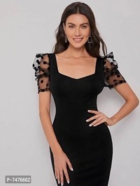 Stylish Fancy Cotton Blend Half Puff Sleeve Dresses For Women - P-7476662, 9886446, L